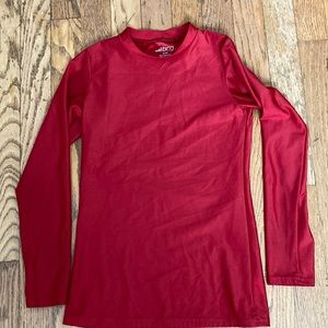 Bcg, used small/medium polyester and spandex long sleeve red shirt